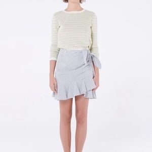 VERONICA BEARD Kaia Seersucker Ruffle Skirt size 0
